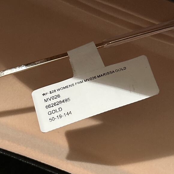 **Frame Only** Women MV026 Marissa Round Prescription Eyeglasses Gold W Case - Picture 6 of 6